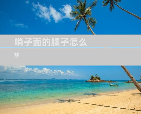 哨子面的臊子怎么炒