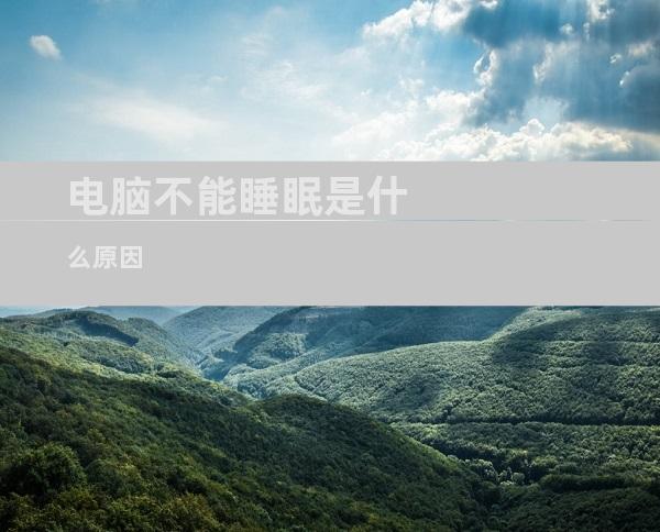 电脑不能睡眠是什么原因